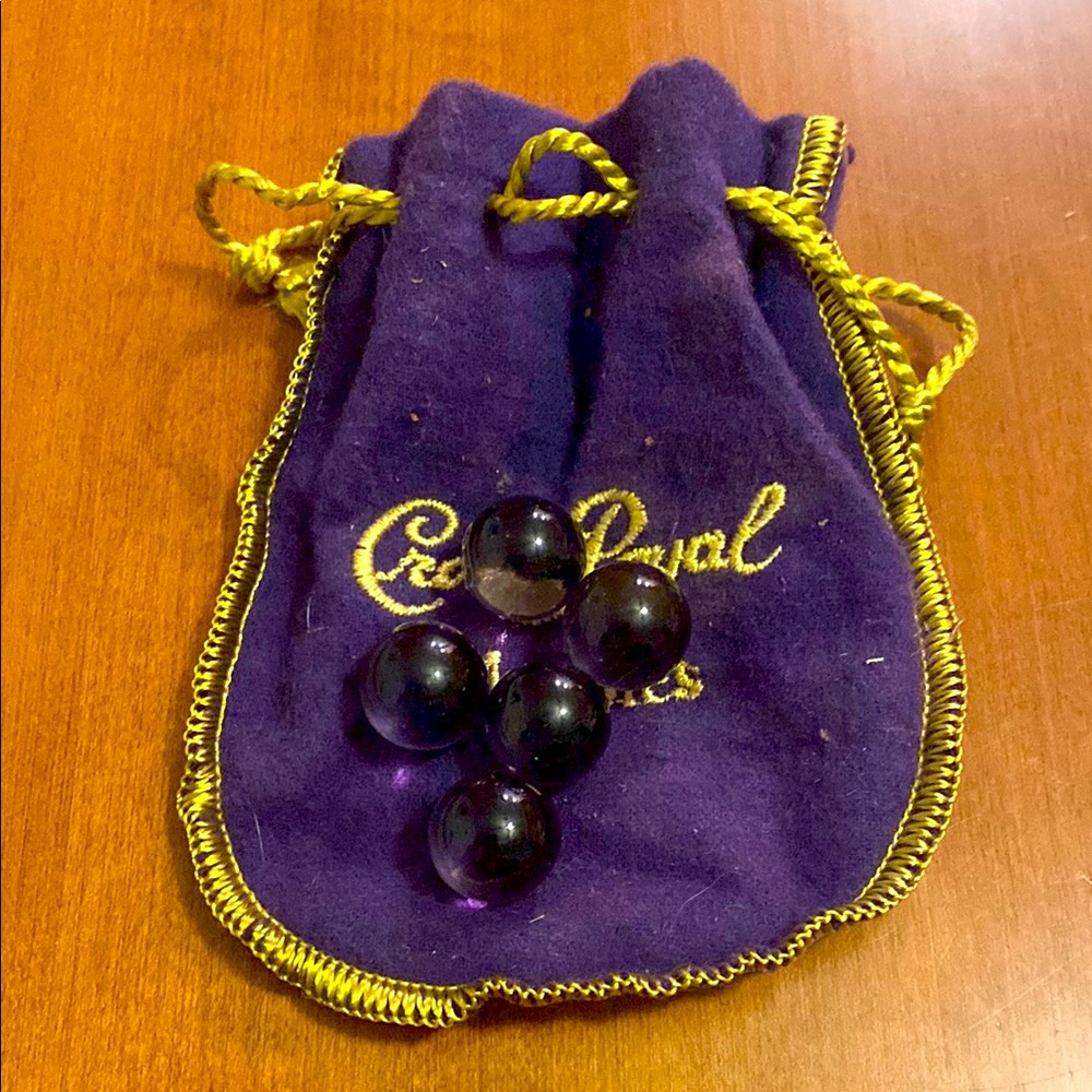 Crown Royal Marbles in Purple Velvet Drawstring Bag